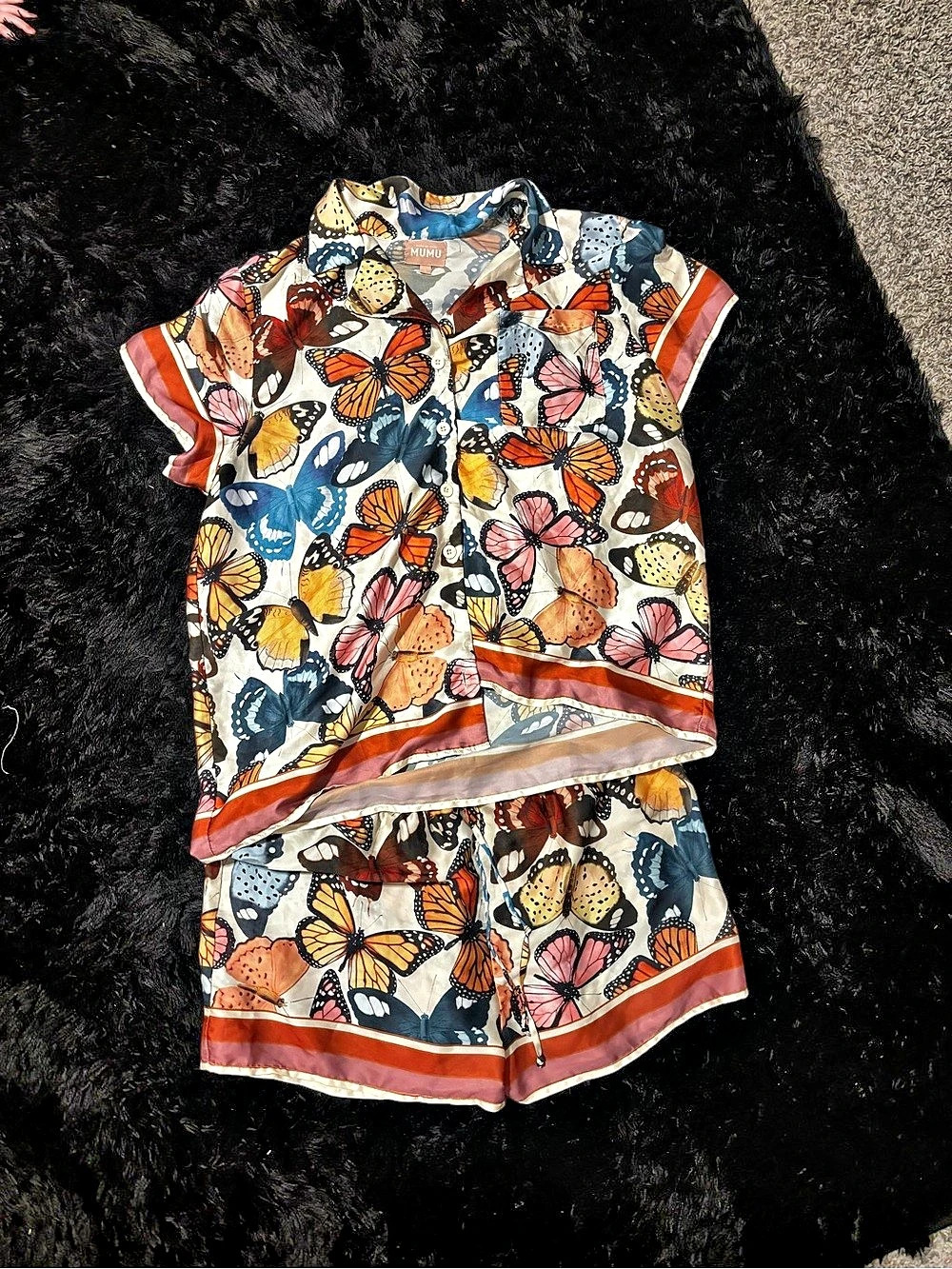 MUMU Butterfly Print Matching Set